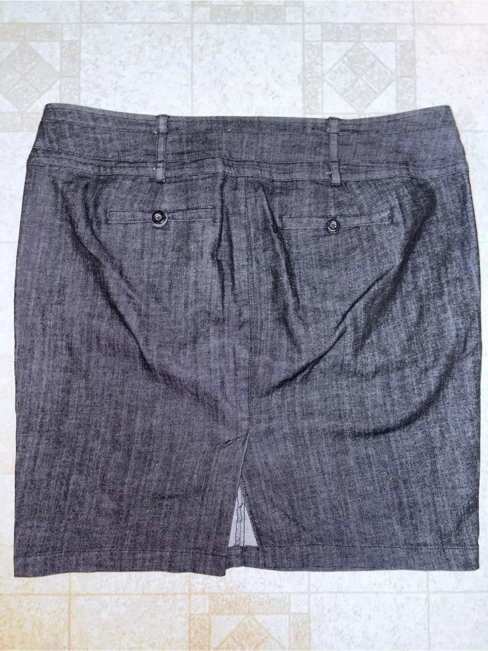 Y2K Boom Boom Jean Dark Wash Denim Straight Skirt PlusSize 3X Slit Back Pockets